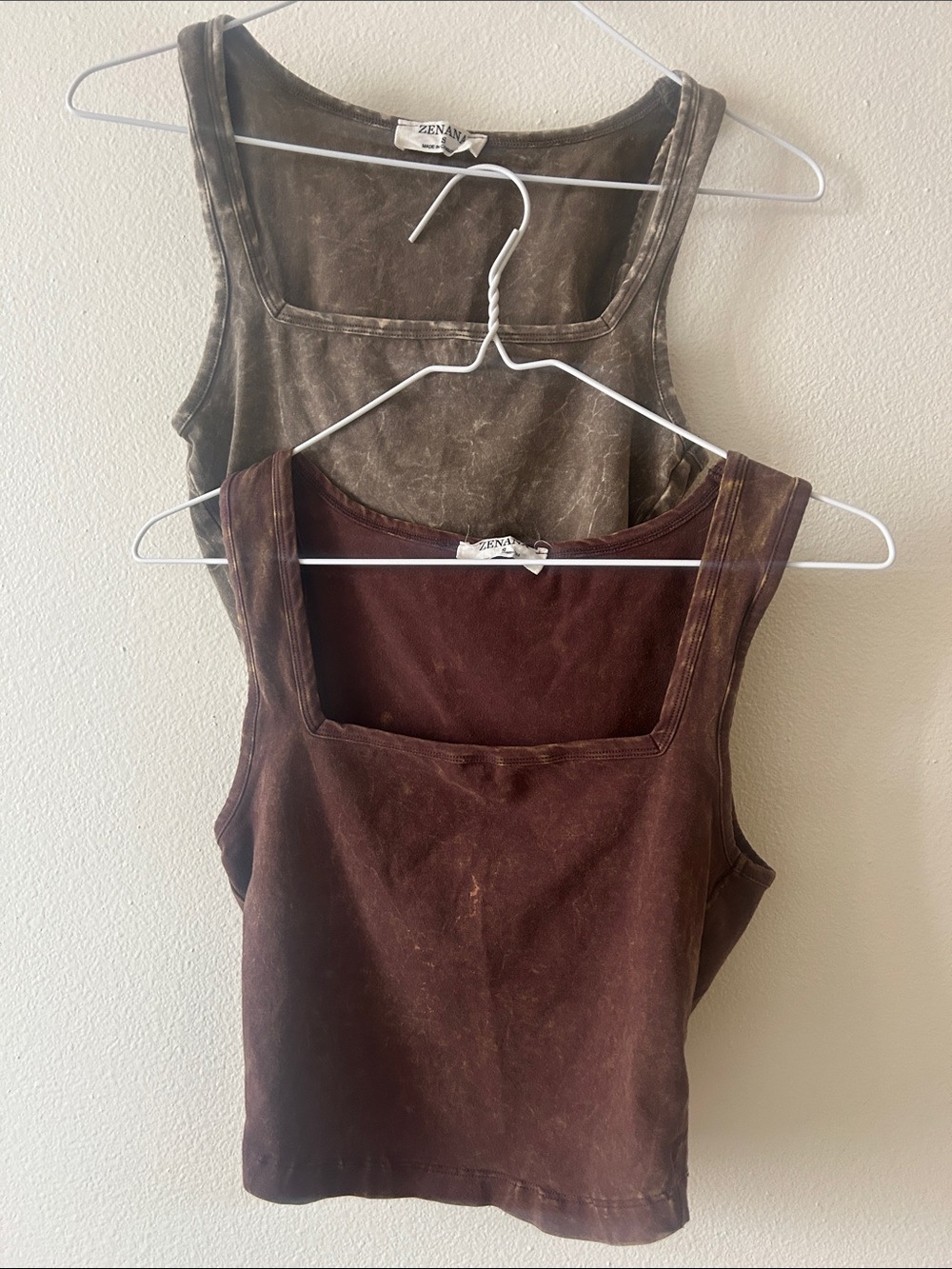 Zenana- Brown & Taupe Crop Tank